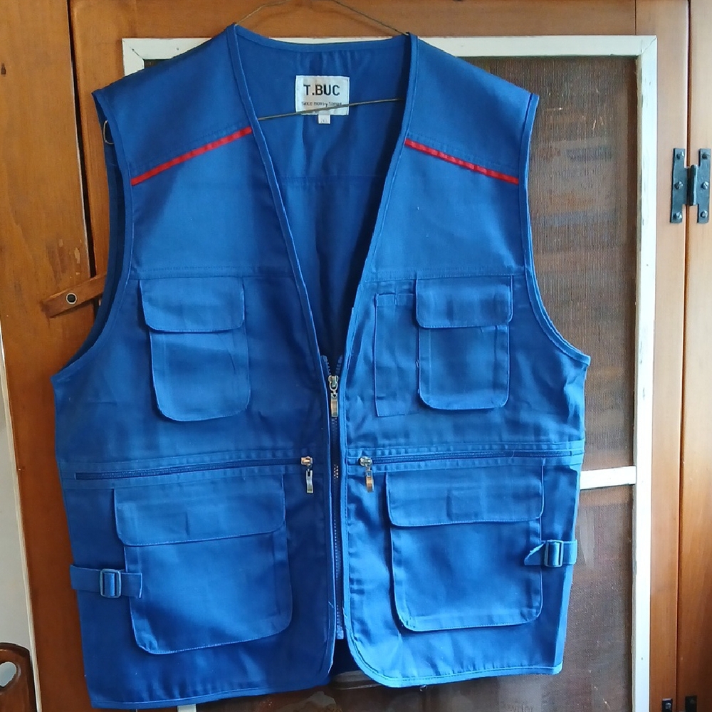 T.BUC Blue 2XL Mens Ut Vest Hunting Fishing
